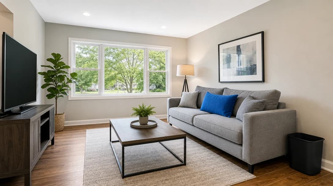 Interior property photo before targeted AI edits